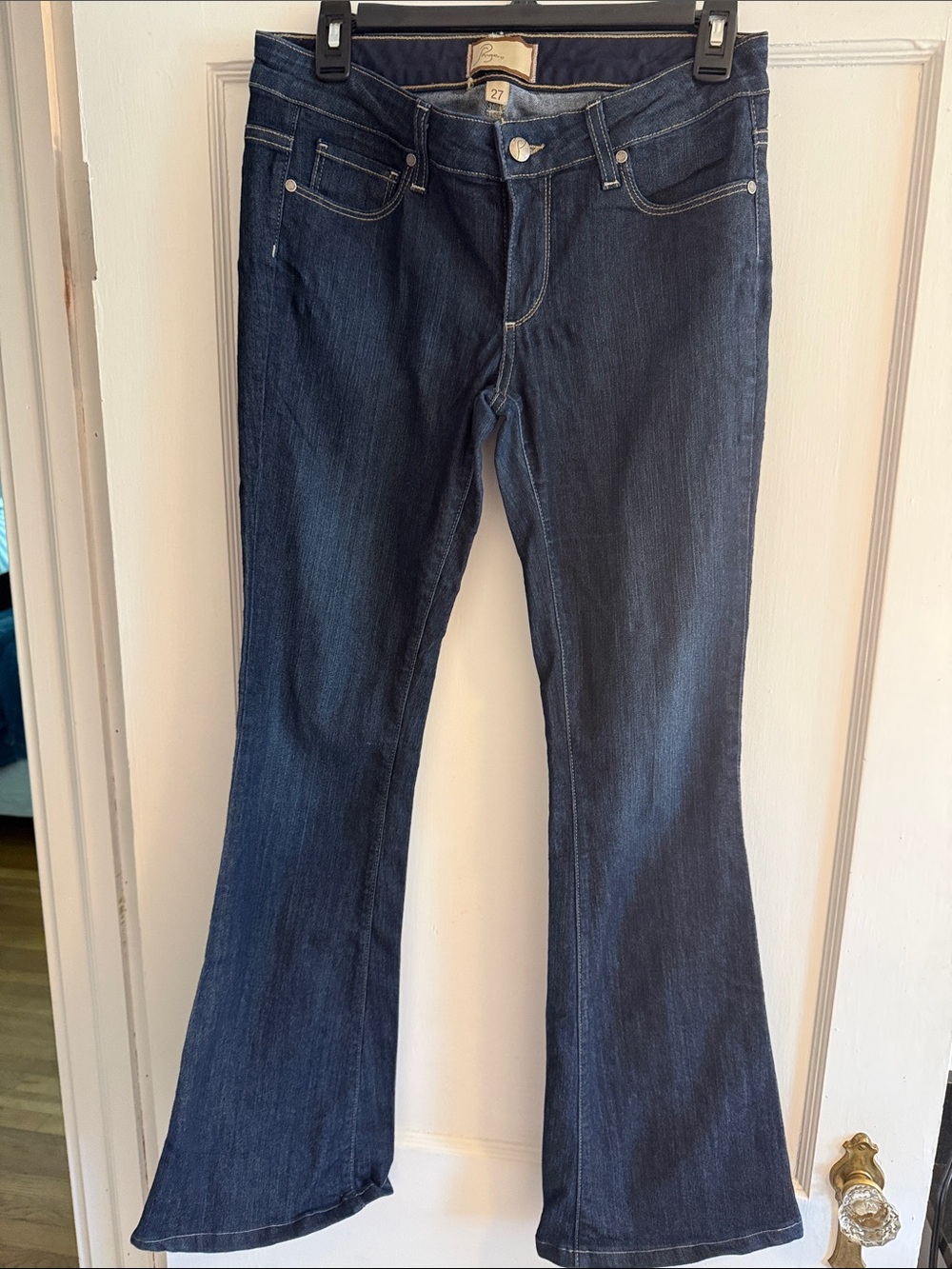 PAIGE Dark Blue Canyon Flared Jeans